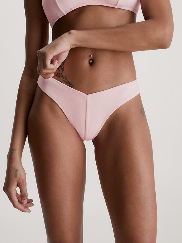 pink brazilian bikini briefs - ck texture for women calvin klein