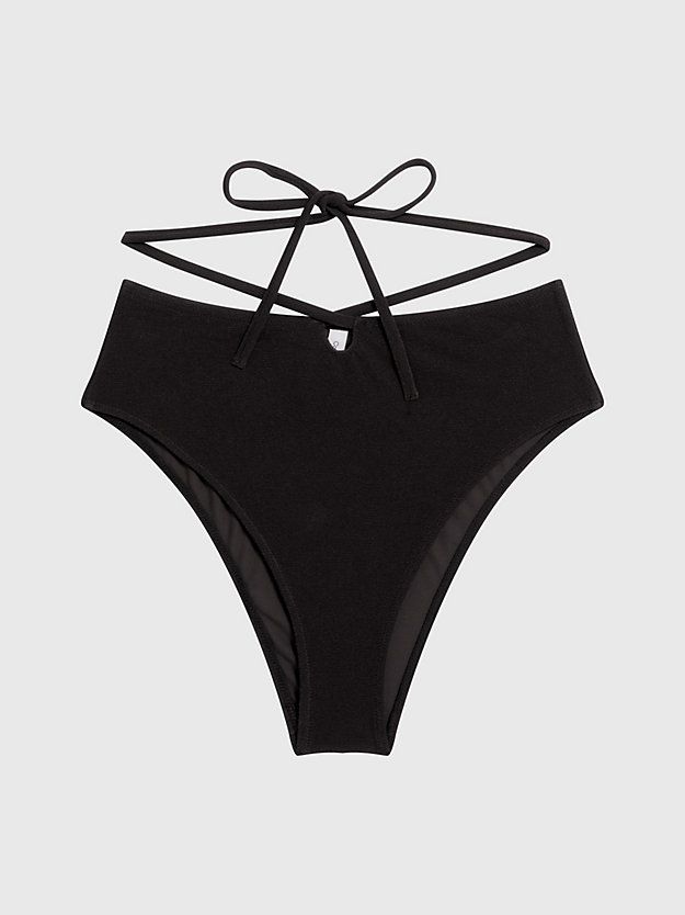 pvh black dół od bikini z wysokim stanem - ck texture dla kobiety - calvin klein