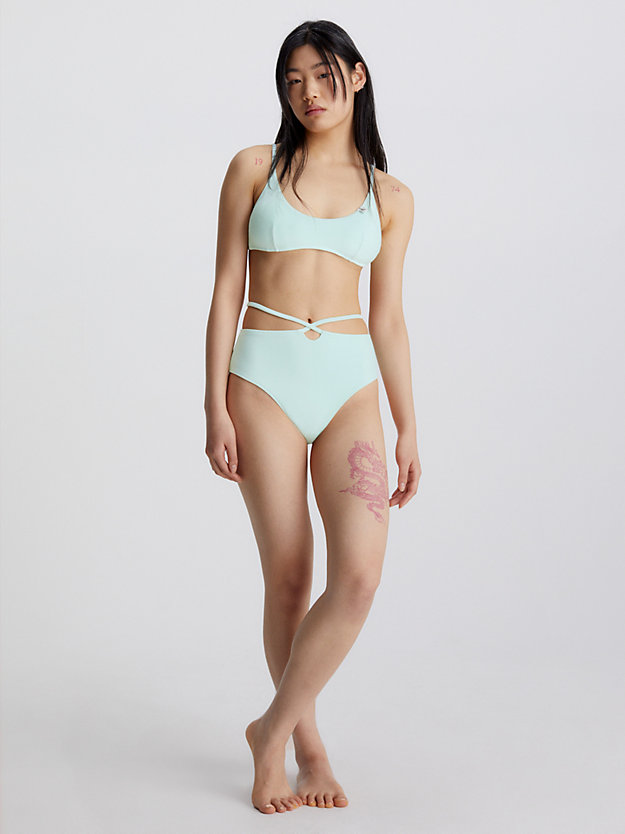 FROSTY MINT Bas de bikini taille haute - CK Texture for femmes CALVIN KLEIN