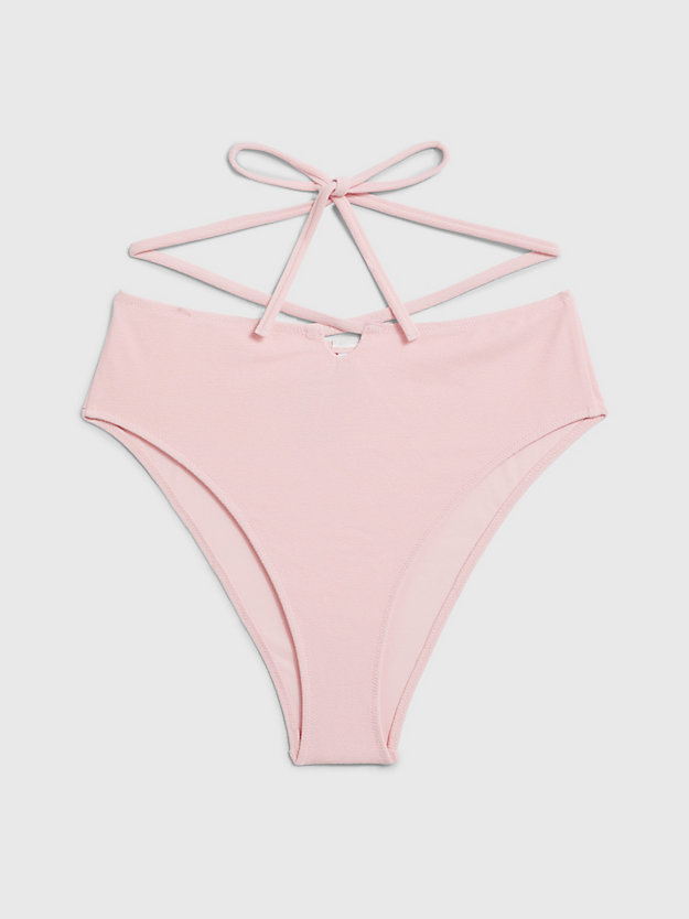 dreamy pink high waisted bikini bottoms - ck texture for women calvin klein