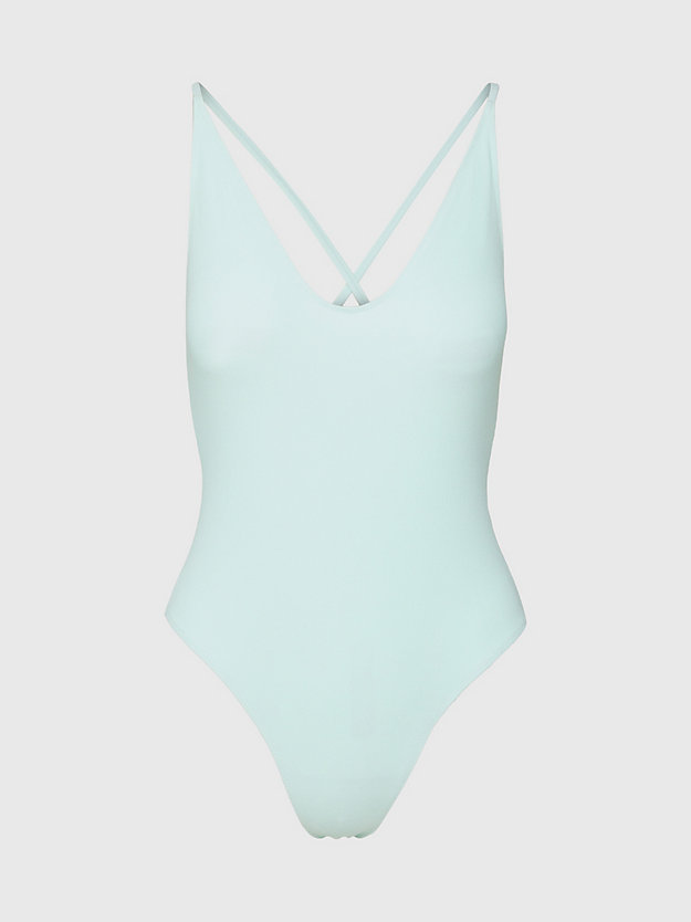 frosty mint cross back swimsuit - ck texture for women calvin klein