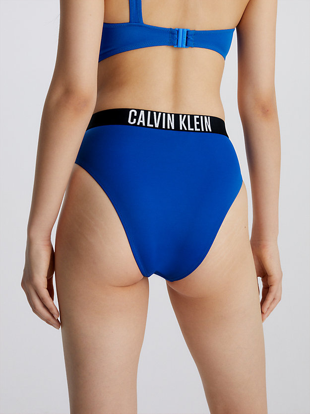 bistro blue high waisted bikini bottoms - intense power for women calvin klein