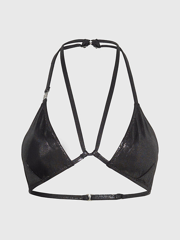 haut de bikini triangle - ck festive pvh black pour femmes calvin klein
