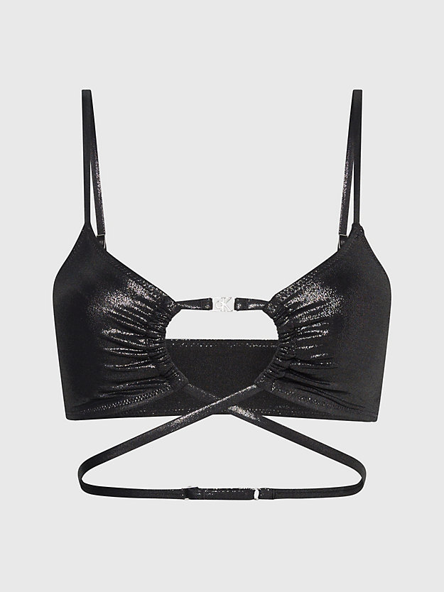 pvh black bralette bikinitop - ck festive voor dames - calvin klein