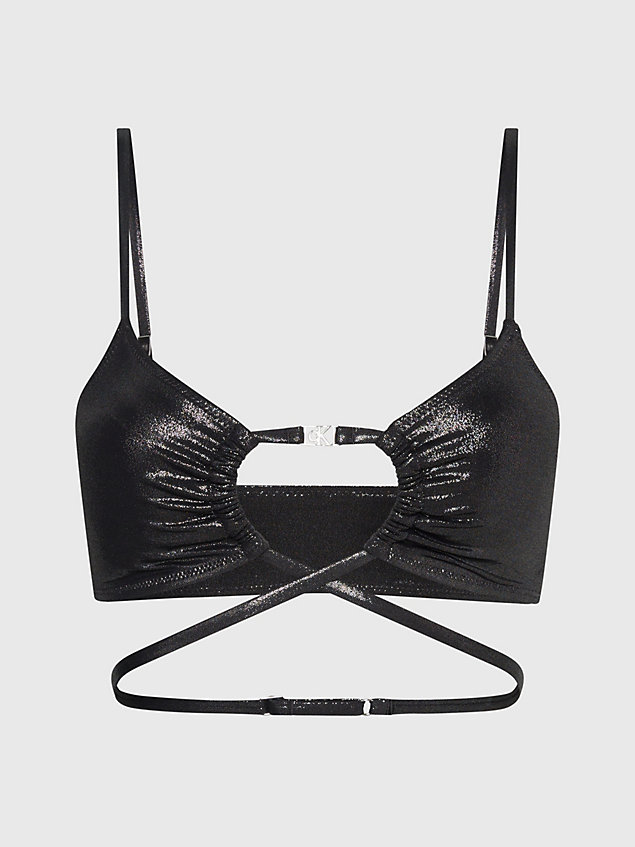 black bralette-bikini-top - ck festive für damen - calvin klein
