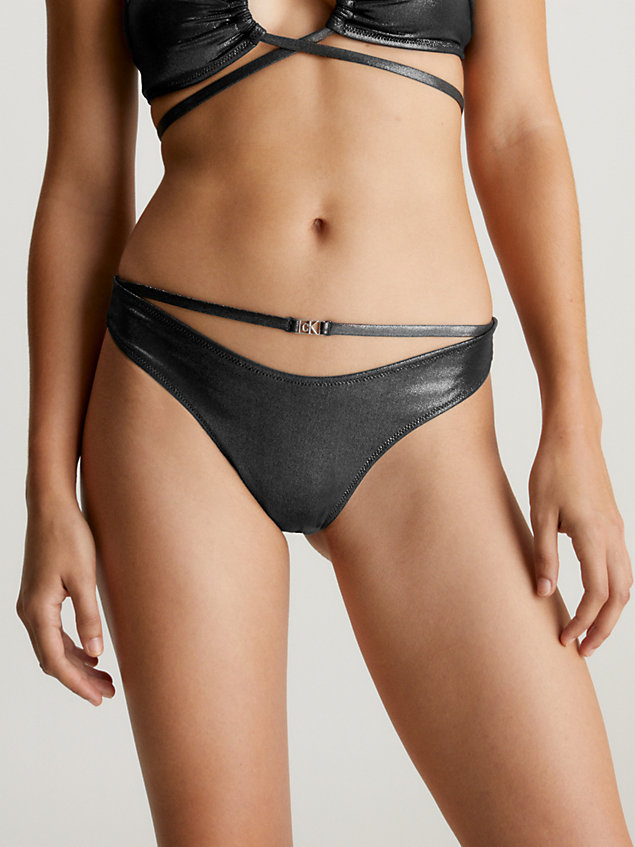 black thong bikini bottoms - ck festive for women calvin klein