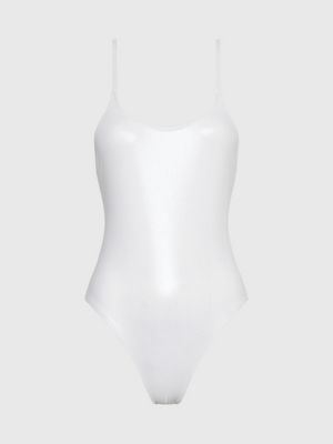 Low Back Swimsuit - CK Monogram Rib Calvin Klein®