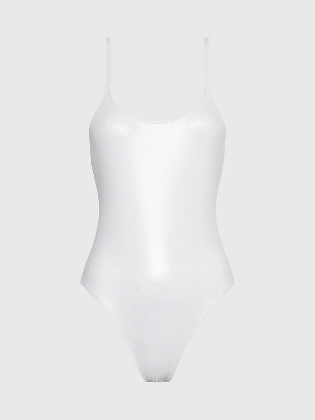 maillot de bain dos échancré - ck festive pvh classic white pour femmes calvin klein