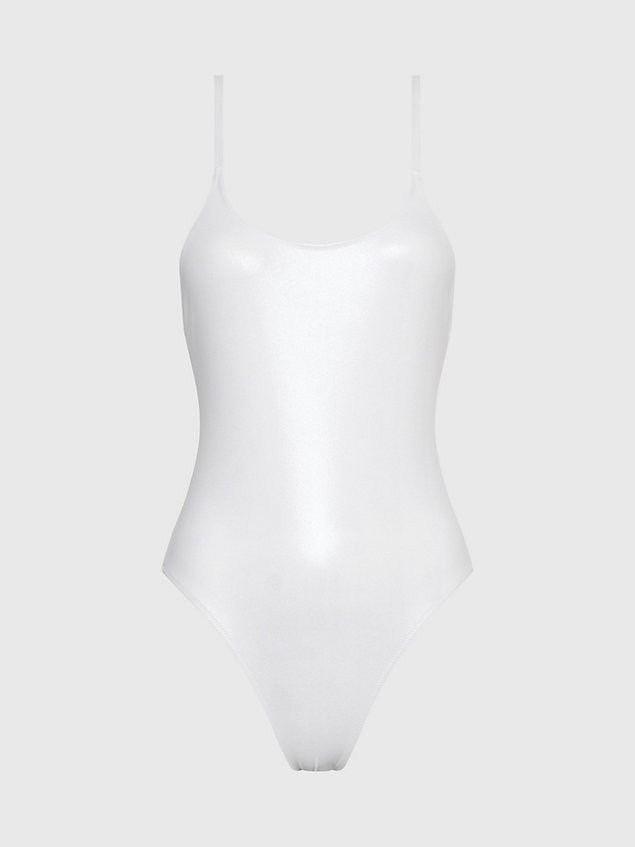 white low back swimsuit - ck festive for women calvin klein