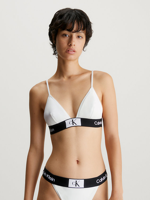 white triangel-bikini-top - ck96 für damen - calvin klein