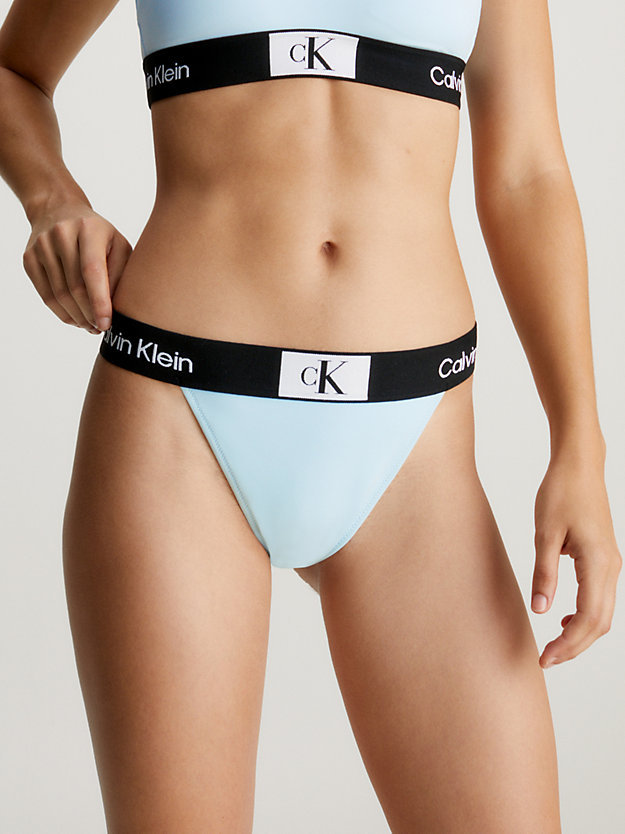 keepsake blue high waisted bikini bottoms - ck96 for women calvin klein
