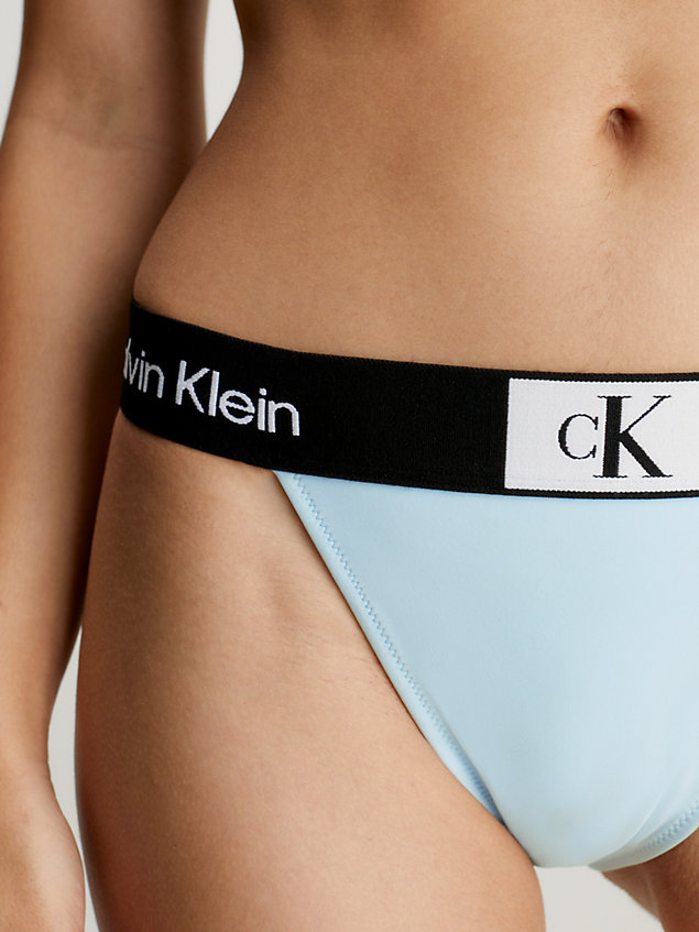 blue high waisted bikini bottoms - ck96 for women calvin klein