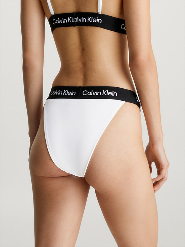 pvh classic white high waisted bikini bottoms - ck96 for women calvin klein