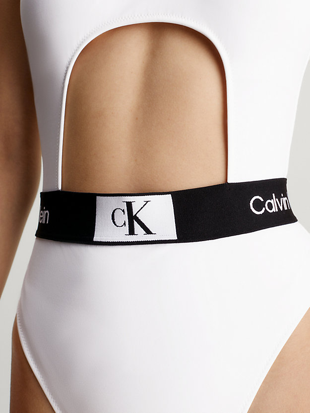 pvh classic white cut out swimsuit - ck96 for women calvin klein