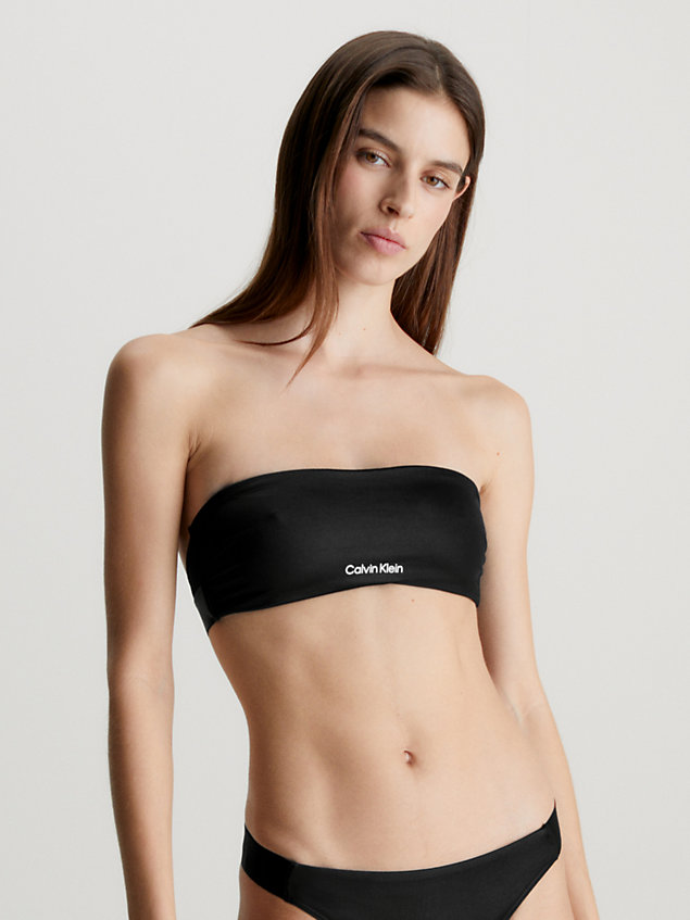 black bandeau bikini top - ck refined for women calvin klein