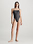pvh black open back swimsuit - archive solids for women calvin klein