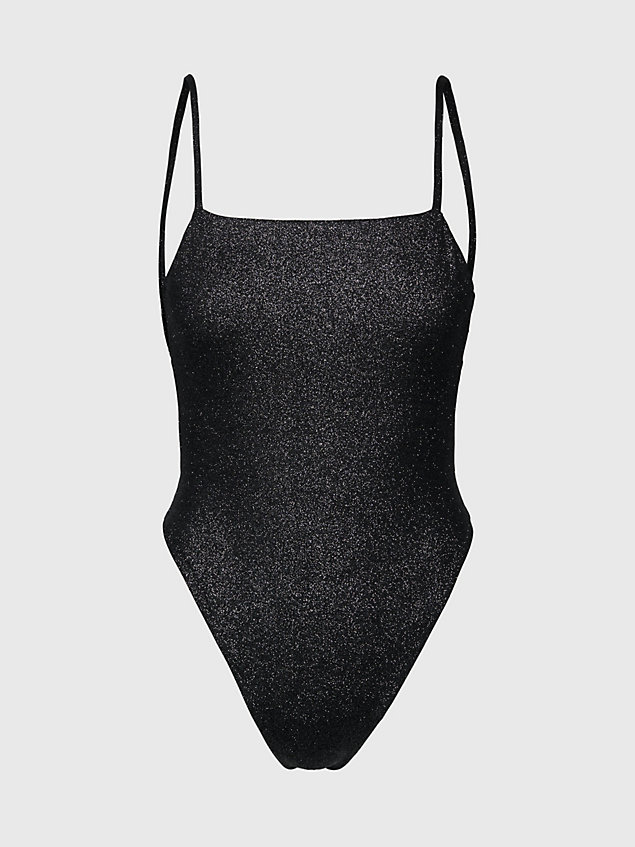 black open back swimsuit - archive solids for women calvin klein