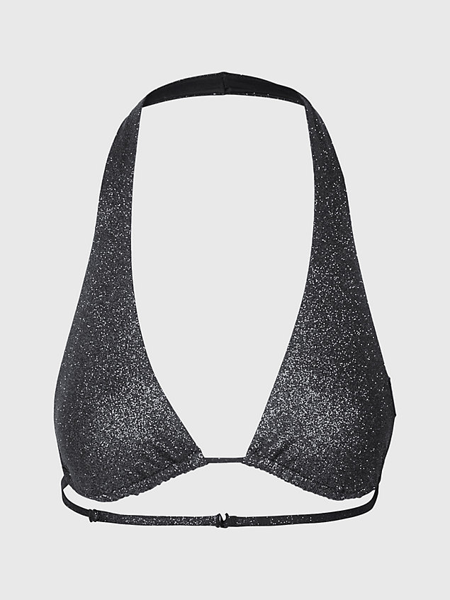 black halter neck bikini top - archive solids for women calvin klein