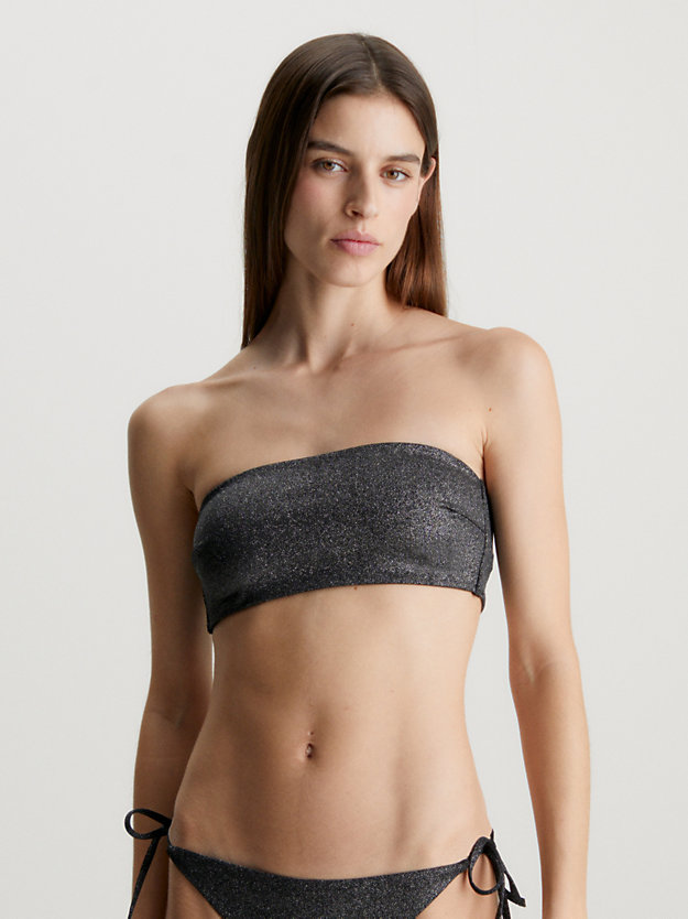 pvh black bandeau bikini-top - archive solids für damen - calvin klein