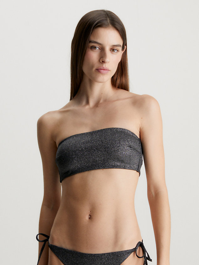 haut de bikini bandeau - archive solids black pour femmes calvin klein