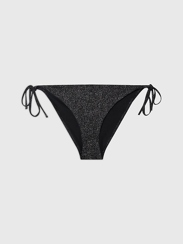 slip bikini con laccetti - archive solids pvh black da donna calvin klein