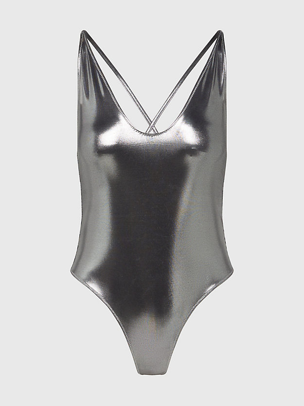 silver cross back swimsuit - ck foil for women calvin klein