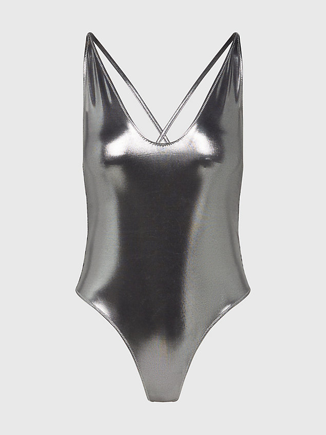 grey cross back swimsuit - ck foil for women calvin klein