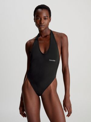 KW0KW01646 Calvin Klein Core Essentials One Piece Swimsuit - KW0KW01646 PVH  Black