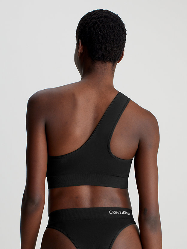 pvh black one shoulder bikini-top - ck meta essentials für damen - calvin klein