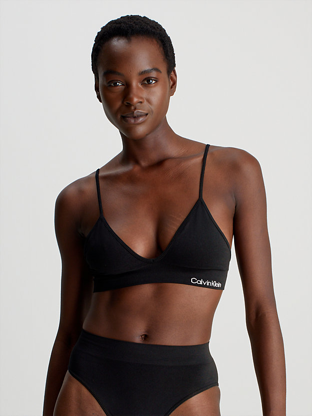 pvh black triangel bikini-top - ck meta essentials für damen - calvin klein