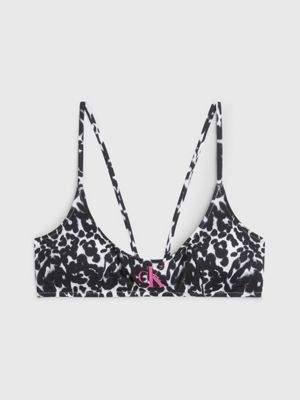 All.you.lively Women's Leopard Print Mesh Trim Bralette - Camel