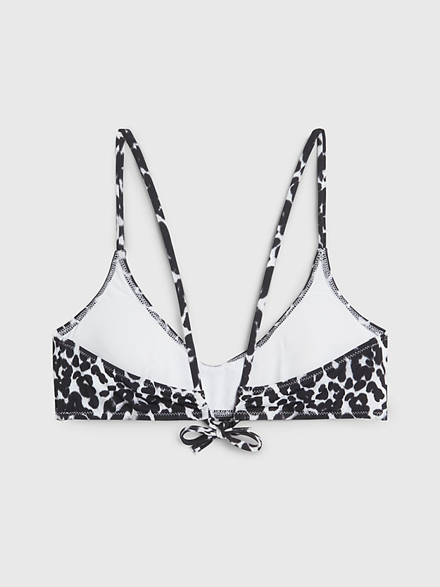 ck leopard black aop bralette bikinitop - ck leopard voor dames - calvin klein