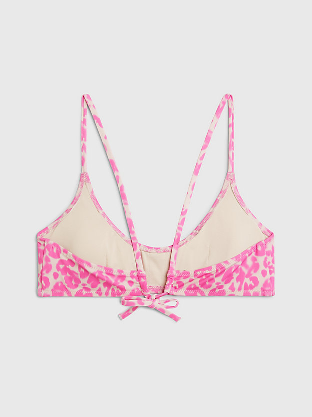 ck leopard pink aop bralette bikinitop - ck leopard voor dames - calvin klein