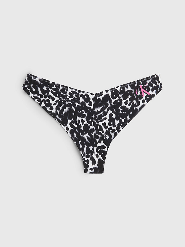ck leopard black aop brazilian bikini bottoms - ck leopard for women calvin klein