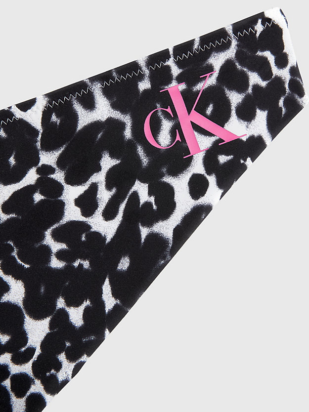 ck leopard black aop brazilian bikini bottoms - ck leopard for women calvin klein