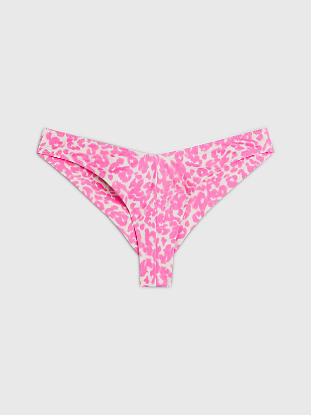 ck leopard pink aop brazilian bikini bottoms - ck leopard for women calvin klein