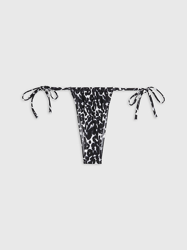 ck leopard black aop bikinibroekjes met strikbandjes - ck leopard voor dames - calvin klein