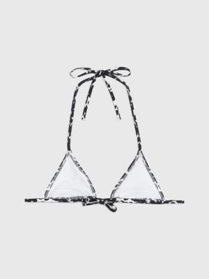 ck leopard black aop micro triangel bikinitop - ck leopard voor dames - calvin klein