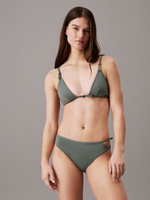 grey triangle bikini top - ck micro belt for women calvin klein