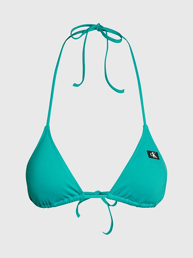 blue triangle bikini top - ck monogram for women calvin klein