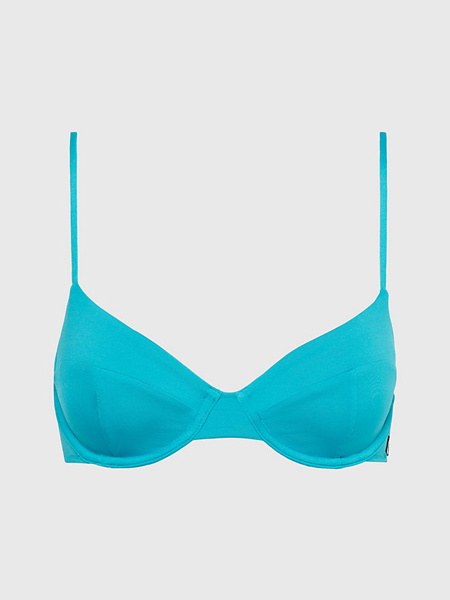 haut de bikini balconnet - ck monogram blue pour femmes calvin klein