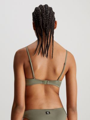 dusty olive balconette bikini top - ck monogram for women calvin klein