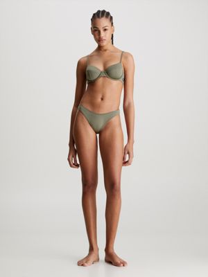 dusty olive balconette bikini top - ck monogram for women calvin klein