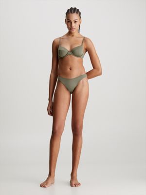 dusty olive bikini bottoms - ck monogram for women calvin klein