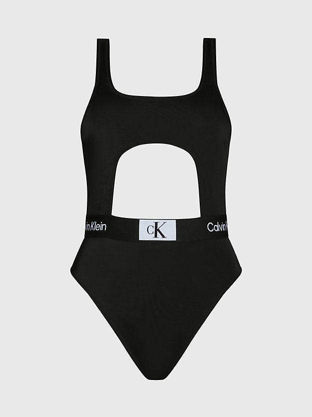 pvh black badeanzug mit cut out - ck96 für damen - calvin klein