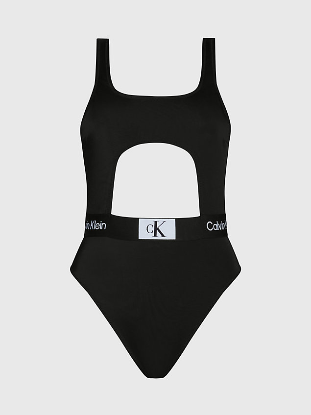 maillot de bain ajouré - ck96 black pour femmes calvin klein