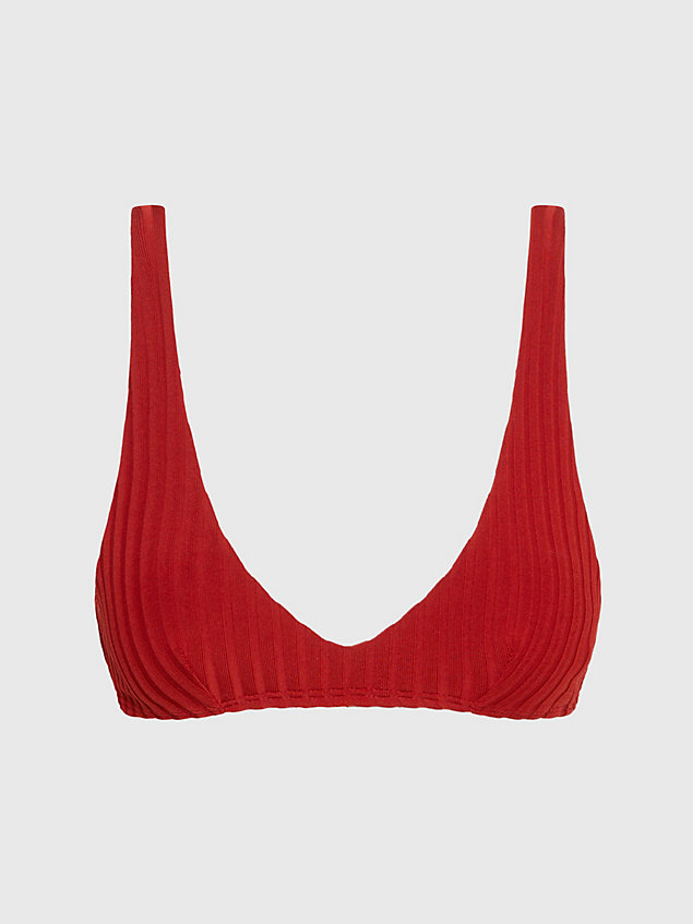 haut de maillot de bain triangle - archive rib red pour femmes calvin klein