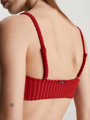 dark magma bandeau bikini top - archive rib for women calvin klein