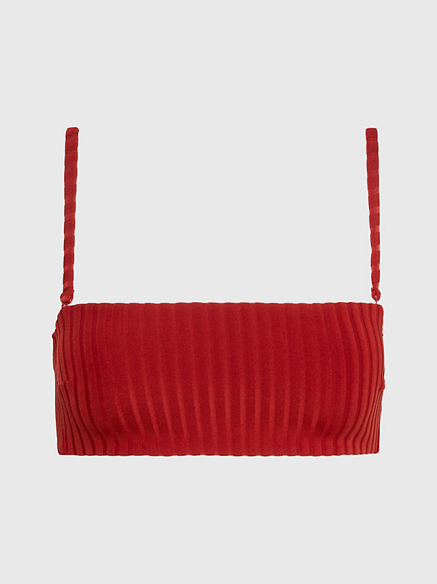red bandeau bikini-top - archive rib für damen - calvin klein