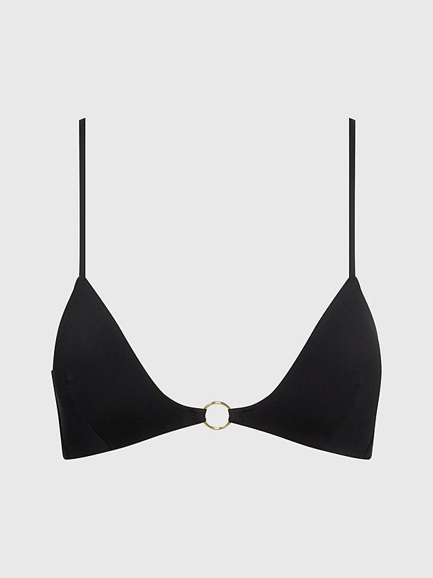 pvh black vorgeformtes triangel bikini-top - core solids für damen - calvin klein